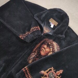 Bear Ridge‎ Outfitters Native American Chief Plush Fleece Jacket Full  Zip Parka